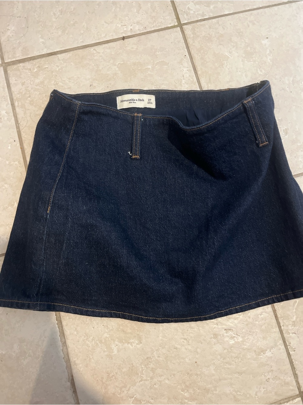 Abercrombie & Fitch Navy Denim Mini Skirt